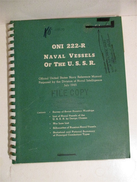 ONI 222-R Naval Vessels of the U.S.S.R. Confidential.