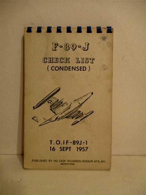 F-89J Check List (Condensed). T.O. IF-89J-1.