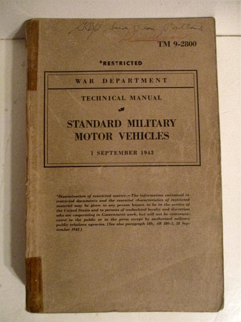 TM 9-2800. Standard Military Motor Vehicles.